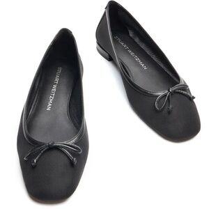 Stuart Weitzman Black Bow Flats